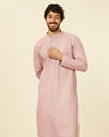 Dusty Pink Self Patterned Kurta Set